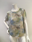 Theyskens Theory silk printed sheer top blouse size S Small ladies