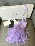 THE ATTICO OSTRICH FEATHERS AND BEADS MINI BAG IN PURPLE ladies