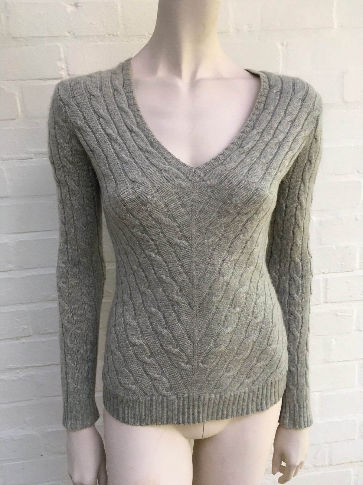 Ralph Lauren Black Label Grey Cashmere Jumper Sweater Slim Fit Size XS ladies