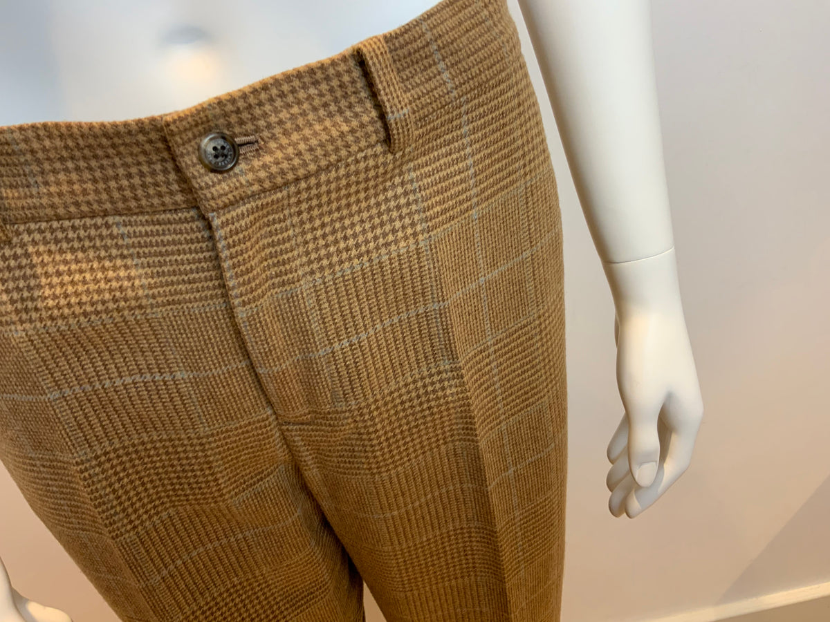 Ralph Lauren Lauren Wool Checked Brown Pants Trousers Size US 8 UK 12 L large ladies