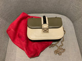 Valentino Vitello Medium Tri-Color Glam Lock Rockstud Flap Bag Handbag ladies