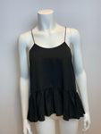 TIBI Black Peplum Hem tank top blouse Size US 0 UK 2 XXS ladies