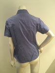 McKenzy Blue Gingham Shirt Size 44 UK 12 US 8 L LARGE ladies