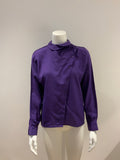 Guy Laroche PARIS 1960's Purple Wool Blouse Size F 34 UK 6 US 2 XS ladies