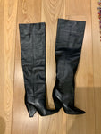 SAINT LAURENT Leather Niki 105 Over-The-Knee Boots 37 1/2 US 7.5 UK 4.5 ladies