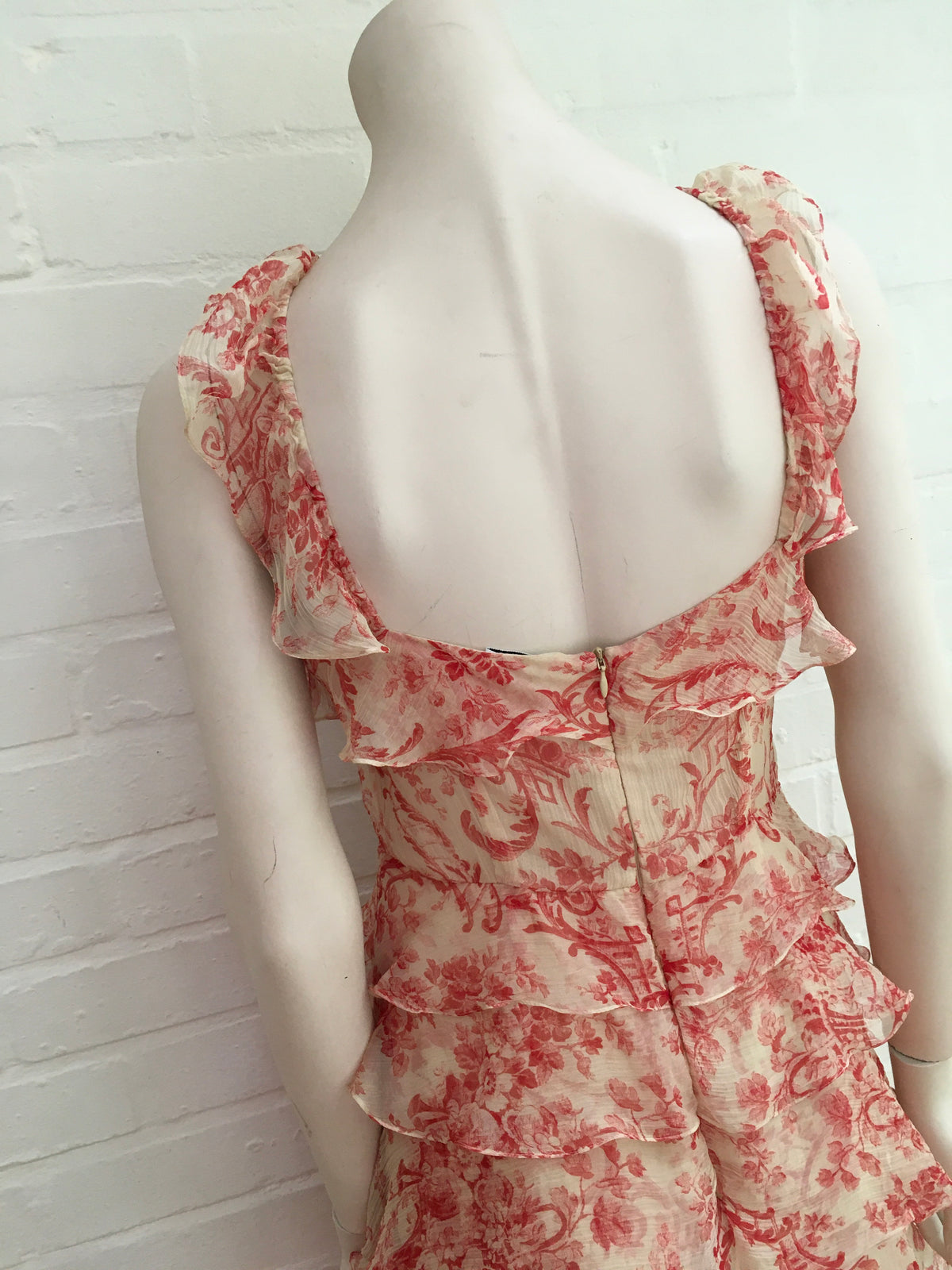 VILSHENKO Giovanna tiered crinkled silk-chiffon midi dress Size UK 10 US 6 ladies