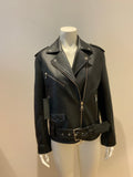 KARL LAGERFELD LEATHER BIKER JACKET SIZE I 44 F 40 lade