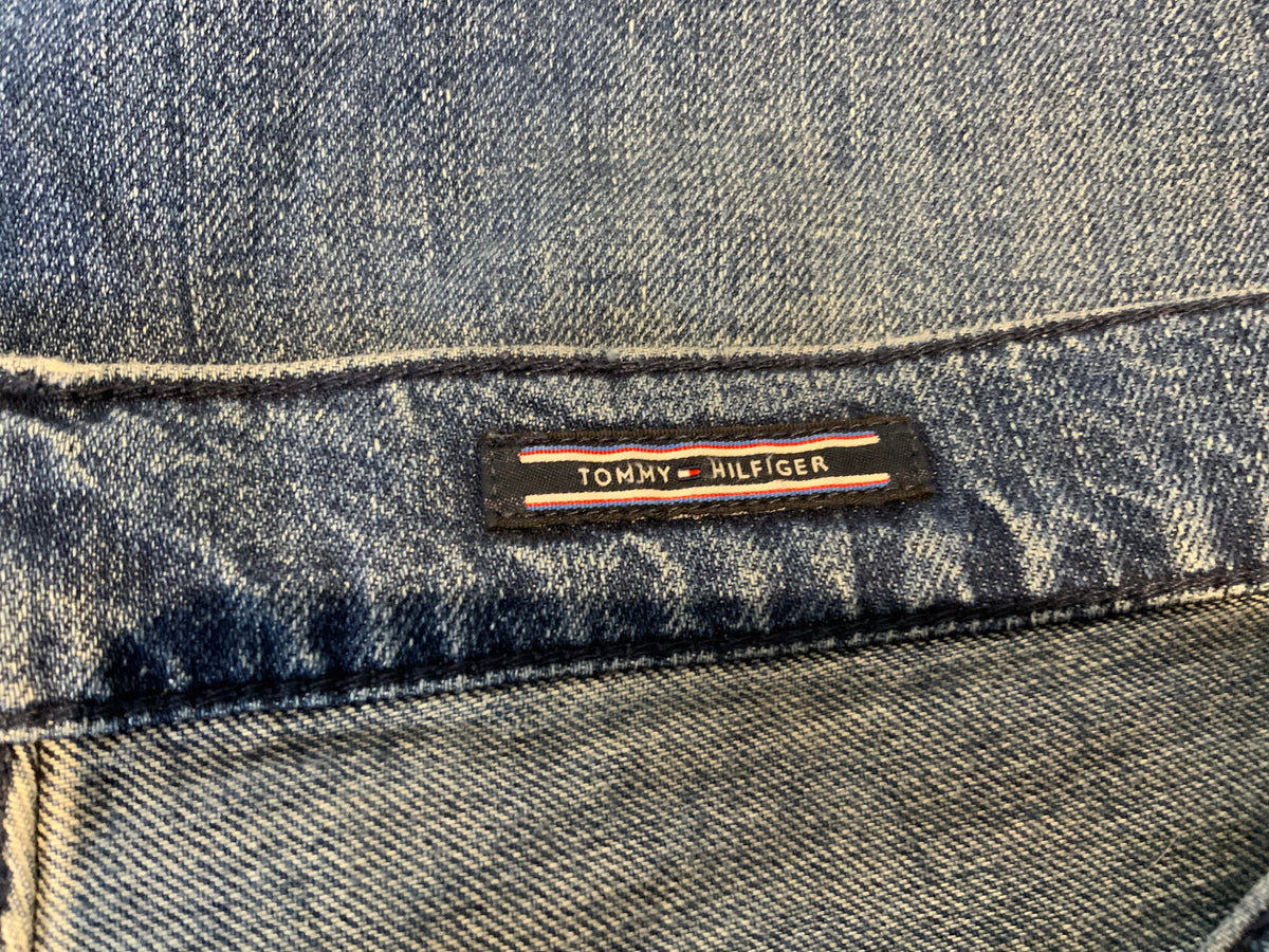 Tommy Hilfinger blue patched distressed Jeans Shorts Size 30 ladies