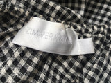 ZIMMERMANN MOST WANTED PARADISO GINGHAM LINEN ONE SHOULDER MINI DRESS Size 1 ladies