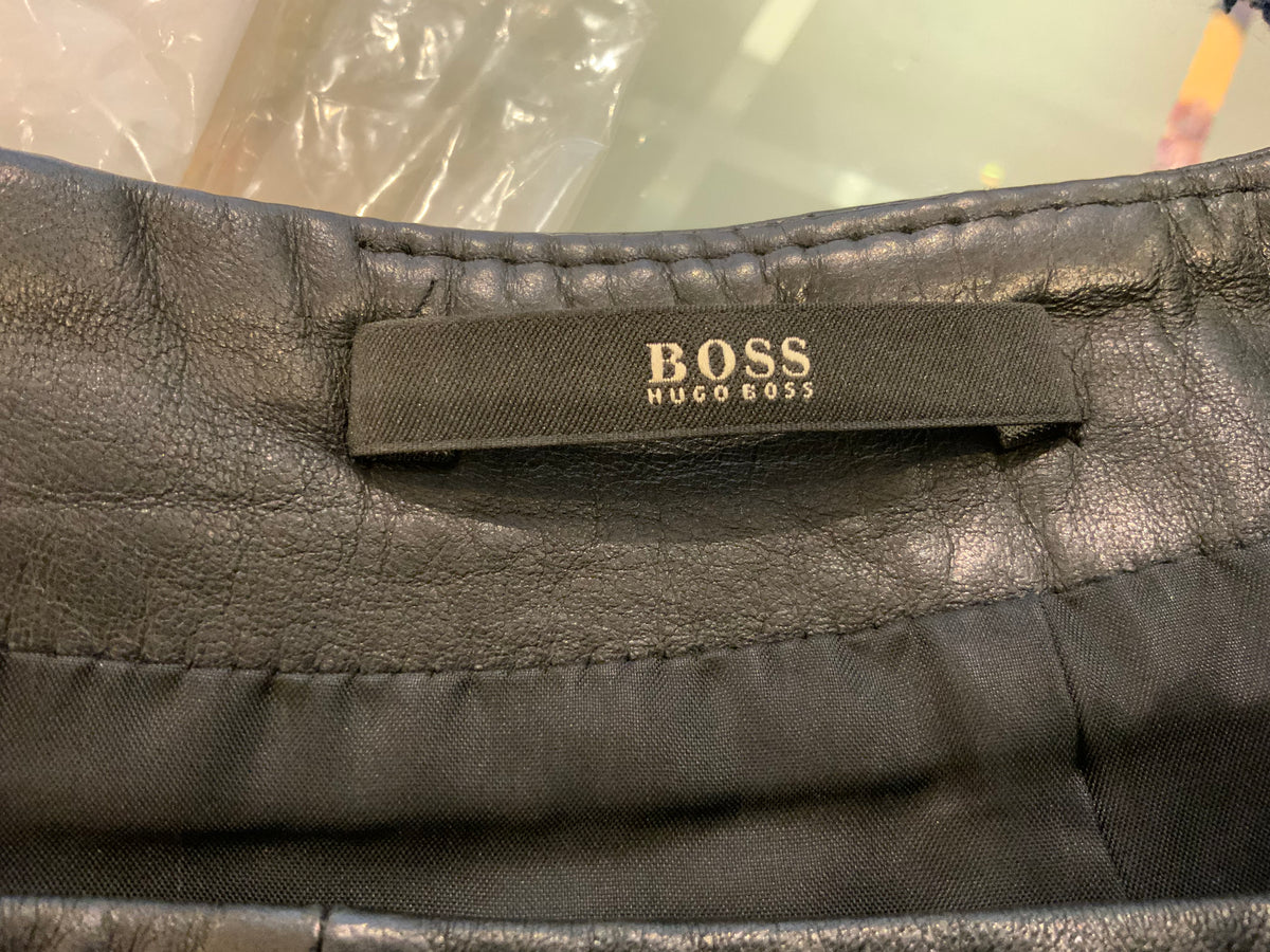 MOST WANTED Boss HUGO BOSS Black Leather Pencil Skirt D 36 UK 8 US 4 I 40 ladies