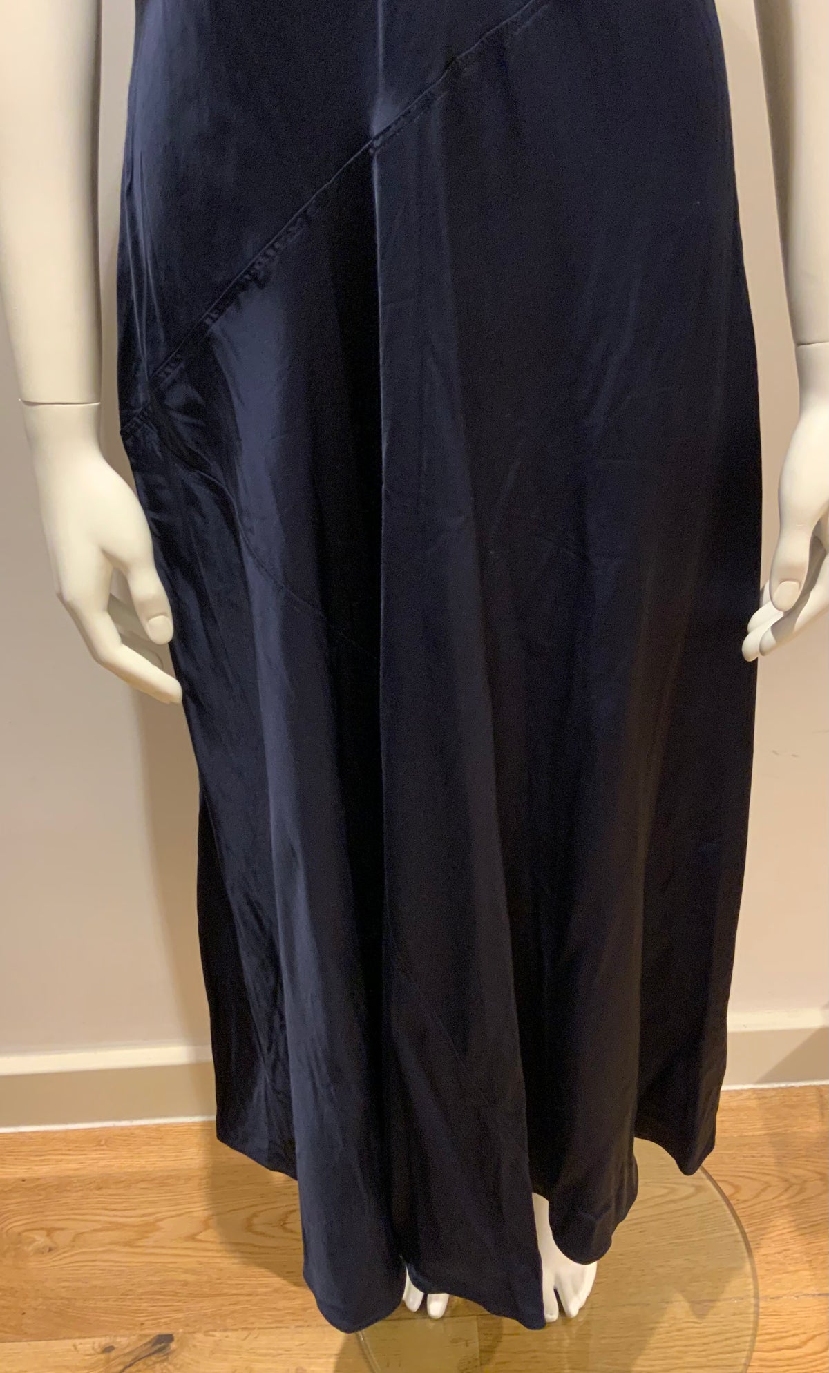 RALPH LAUREN Polo STRAPLESS NAVY SLIP SATIN DRESS US 4 UK 8 S small ladies