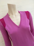 JOSEPH Women's Cashair Novelty Knit Pink Silk Insert Size M Medium Ladies