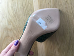 GIANVITO ROSSI Snake-embossed Alise Mules 105 In Green Size 36 UK 3 US 6 ladies