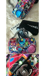 CHANEL Kaleidoscope Chain Flap Bag Quilted Printed Satin Medium Amazing RARE ladies