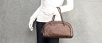 CHANEL Deerskin Luxe Ligne Medium Bowler Tote Metallic Khaki Handbag Bag Ladies