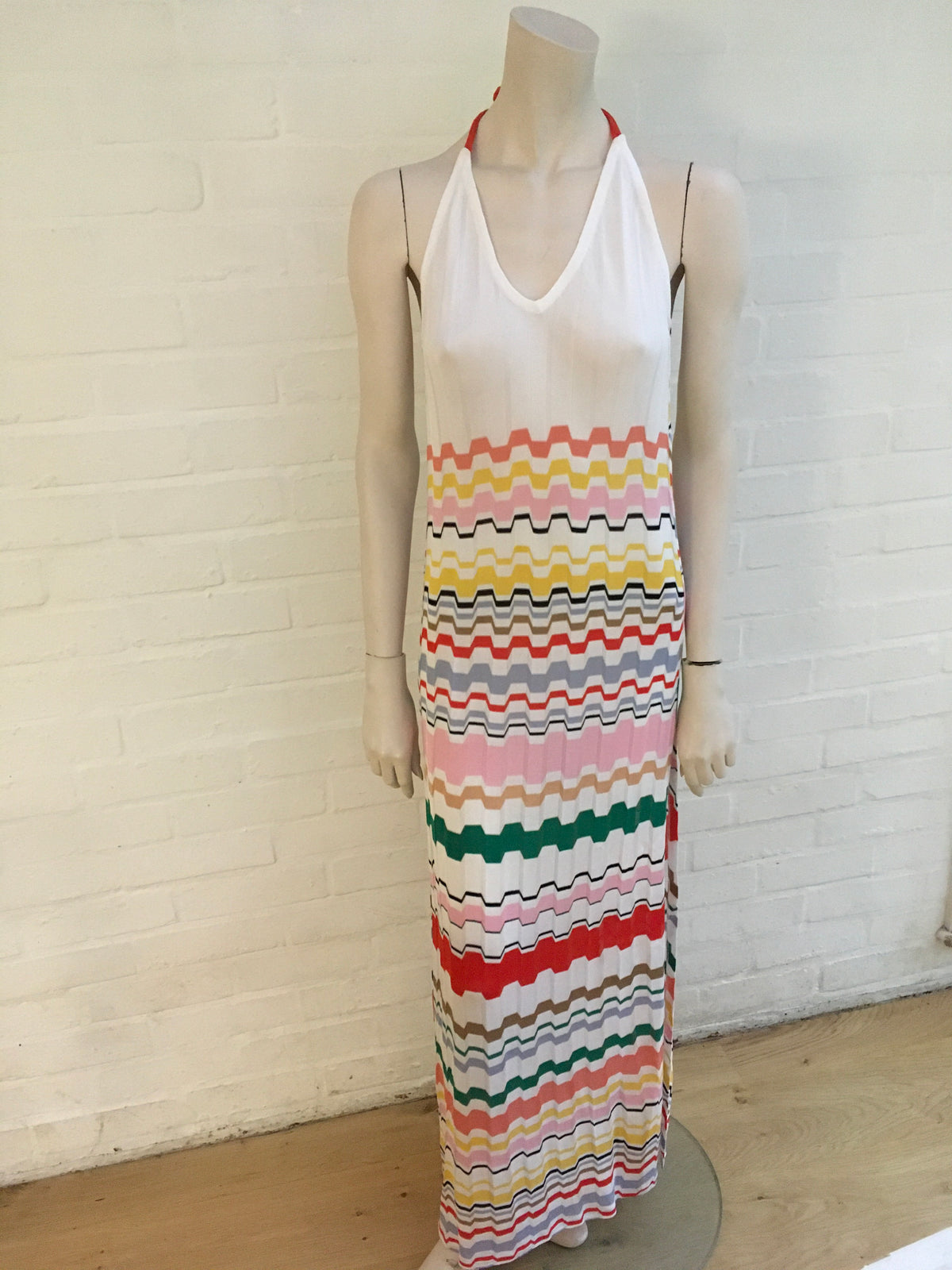 MISSONI MARE Geometric-knit maxi dress size I 44 UK 12 US 8  ladies