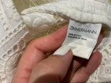 ZIMMERMANN Kali daisy-embroidered wide-leg cotton culottes pants trouser Size 0 ladies