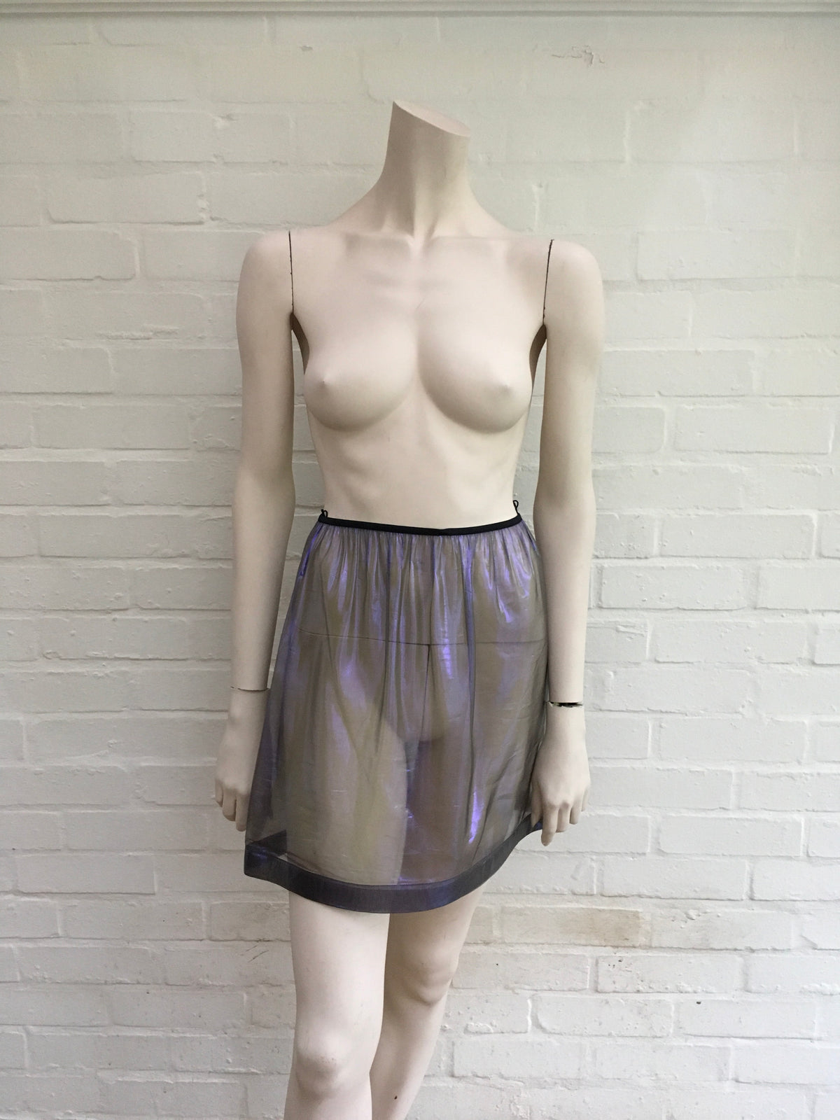 JASMINE DI MILO SEETHROUGHT METALLIC MINI SILK SKIRT  Ladies