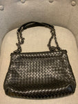 Bottega Veneta Black Nappa Leather Intrecciato Large Olimpia Bag Handbag ladies