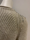 Ralph Lauren POLO Beaded Metallic Rollneck Wool Knit Sweater Jumper Size S/P ladies