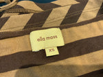 Ella Moss Stripped Brown Prima Cotton Summer Top Size XS ladies