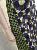 PLEATS PLEASE ISSEY MIYAKE Pleated Check Maxi Skirt Size 5 ladies