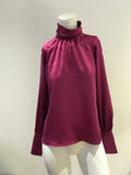 INTERMIX Alma Fuchsia Silk Charmeuse Blouse Size US 4 UK 8 S SMALL ladies