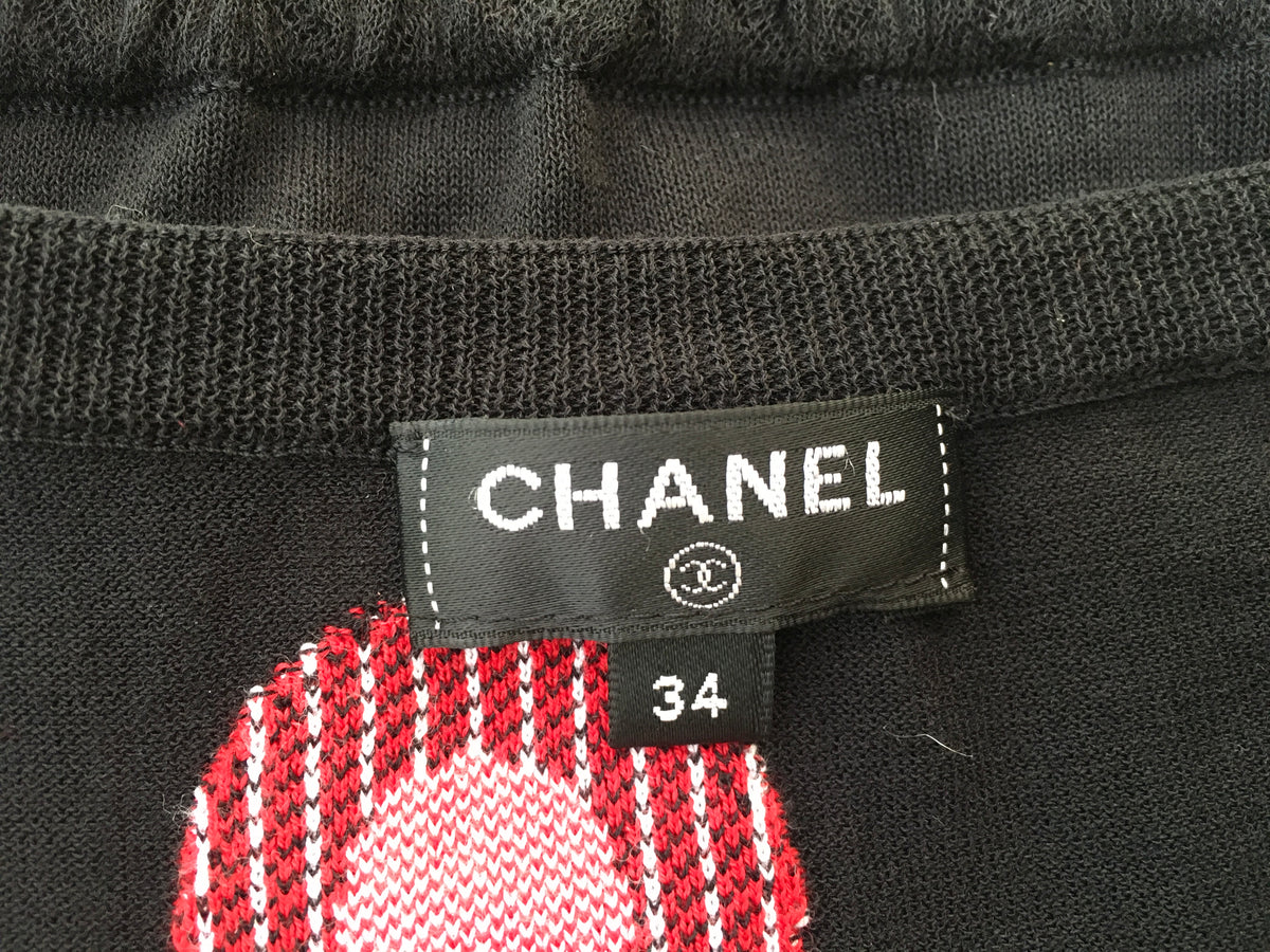 CHANEL 2019 La Pausa Knit Intarsia Cropped Top F 34 Ladies