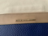 Marc by Marc Jacobs Two Colors Navy Blue Beige Leather Zipper Wallet ladies