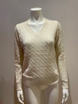 J.Crew Wool Blend V neck Cable knit Jumper Sweater Size S small ladies