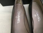 CHANEL LIMITED EDITION CC SILVER GREY FLATS SHOES SIZE 36 UK 3 US 6 £945