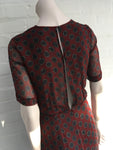 ISABEL MARANT Etoile Burgundy Barden Twist-front Silk Polka-dot Dress Ladies