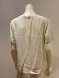 ME+EM cream silk short sleeve blouse top Size UK 12 US 8 L large ladies