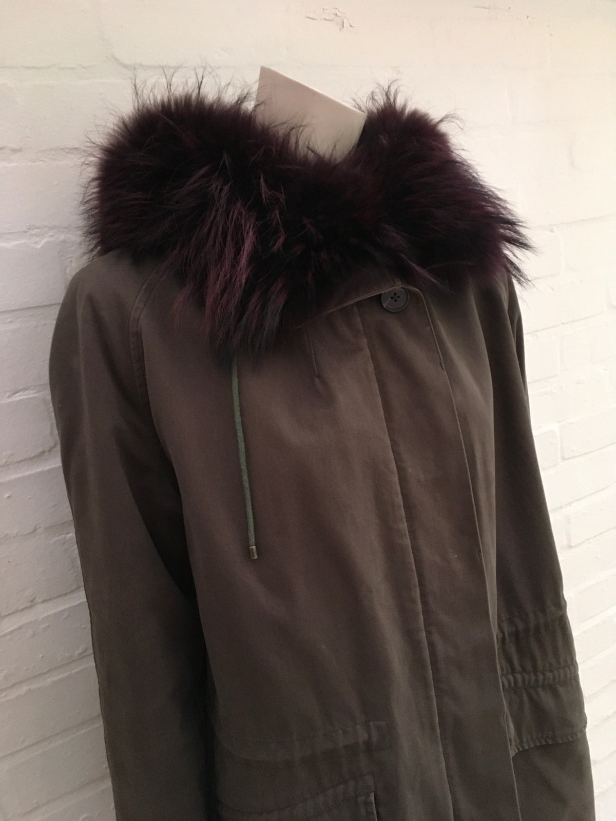 Yves Salomon Army Collection natural raccoon rabbit fur short jacket Sz F 34 XS Ladies