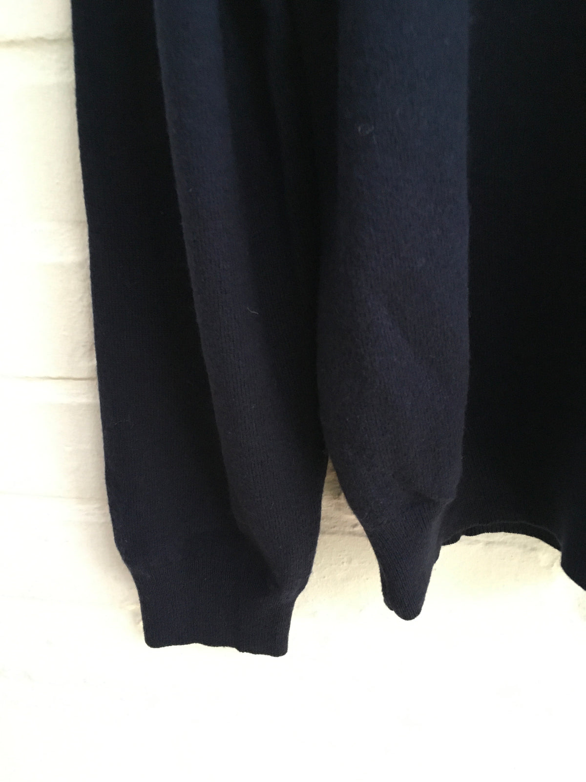 HACKETT LONDON NAVY CASHMERE WOOL KNIT HALF ZIP SWEATER JUMPER M MEDIUM Men