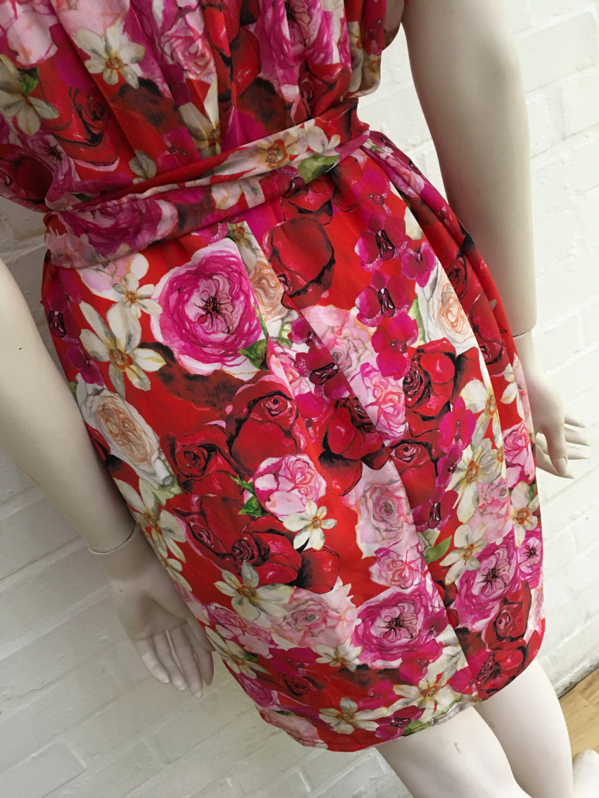 ISOLDA Fru Fru floral-print silk dress Size US 4 UK 8 S SMALL ladies