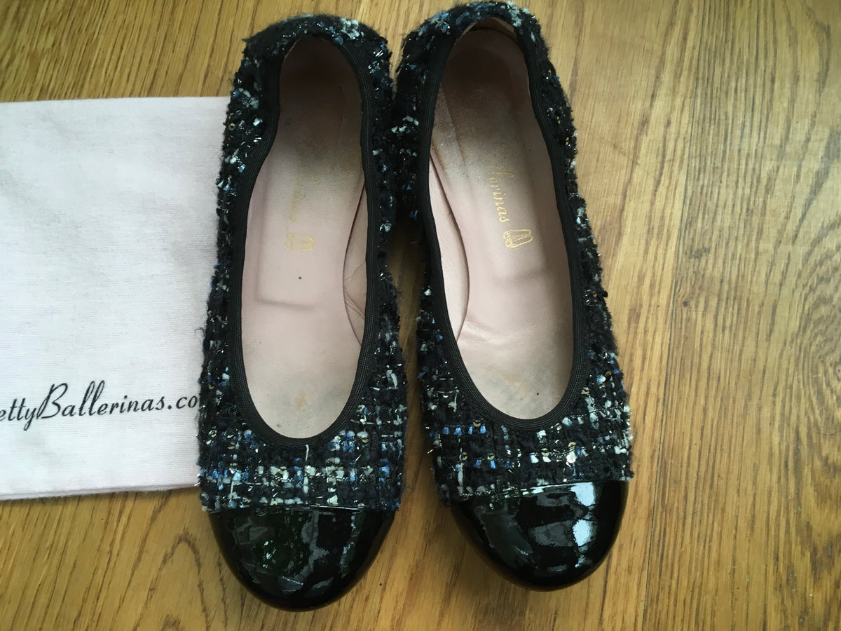 Pretty Ballerinas - Shirley Flat Tweed Cap Toe Shoes 36 UK 3 US 6 Ladies