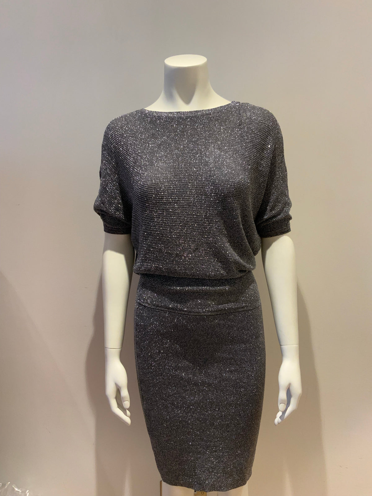 Reiss Womens Watson metallic-knit dress Size UK 6 US 2 ladies
