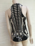 Alexander McQueen S/S 2009 Skeleton Silk Knit Top ICONIC Size L Large ladies