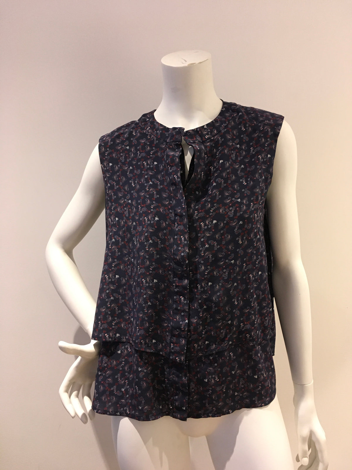 CRUISE Brazil Sleeveless Button Paisley Print Blouse Size 40 UK 12 US 8 ladies