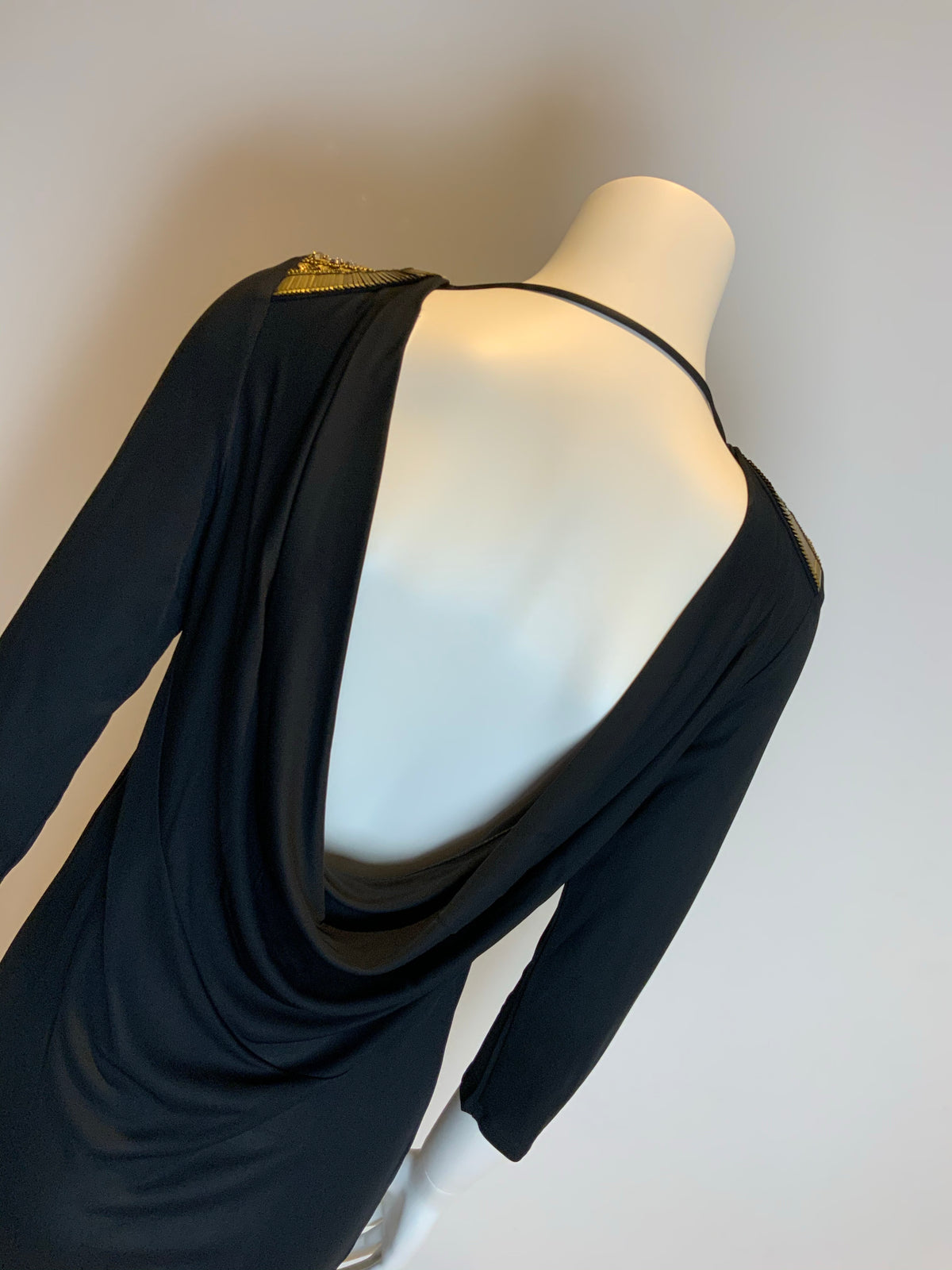 Emilio Pucci MOST WANTED Black Embellished Epaulettes Dress I 44 UK 12 US 10 ladies