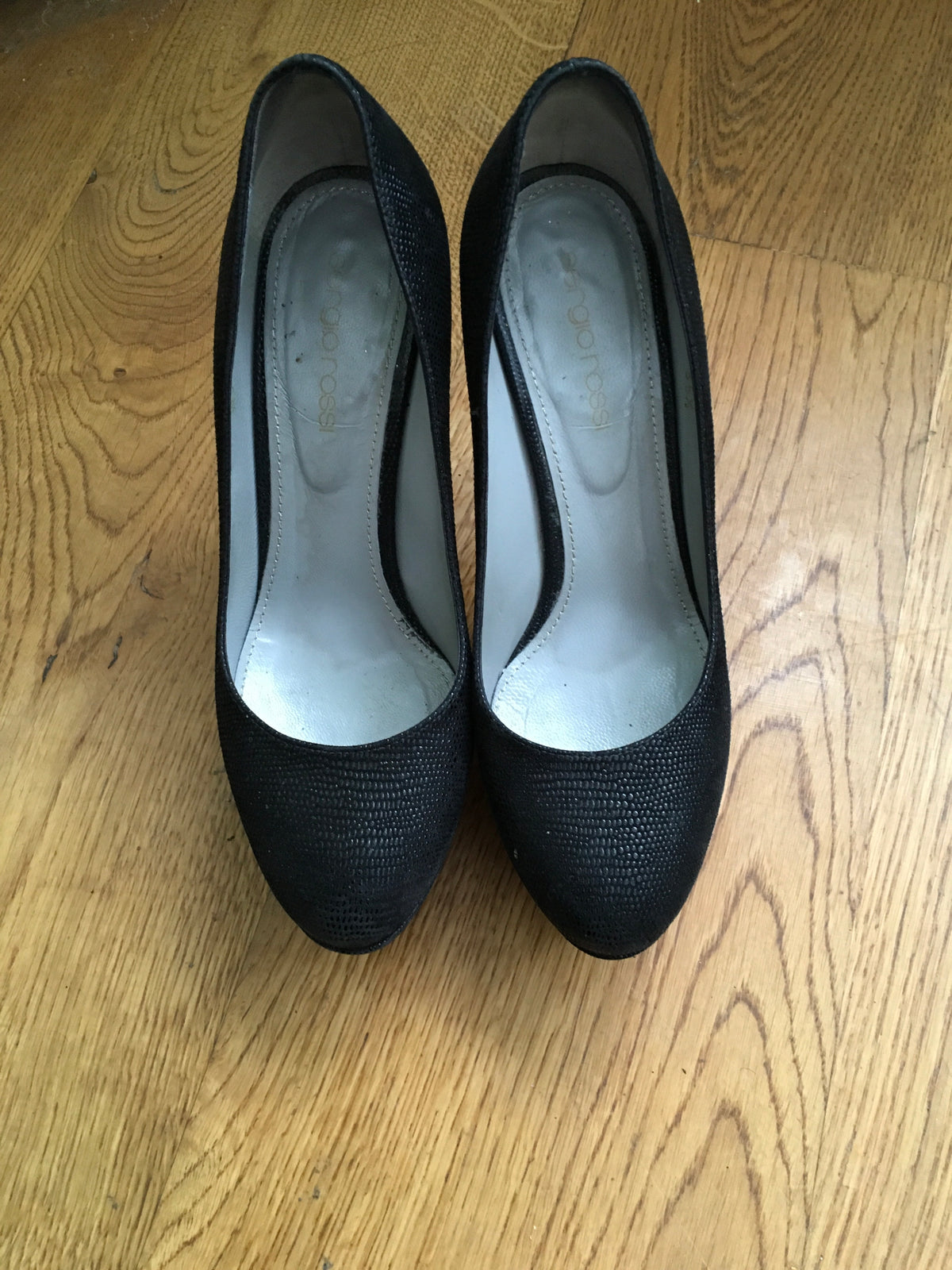SERGIO ROSSI PLATFORM BLACK PUMPS SHOES LADIES