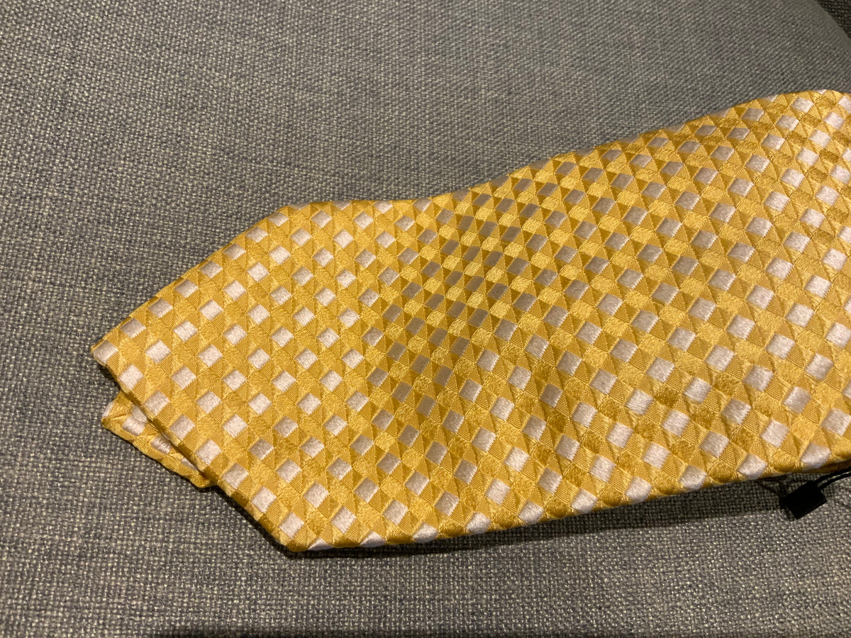 BRIONI Silk Jacquard Yellow Jacquard Mens Tie men