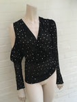 MAGDA BUTRYM Dresden metallic polka-dot silk-blend blouse top Ladies