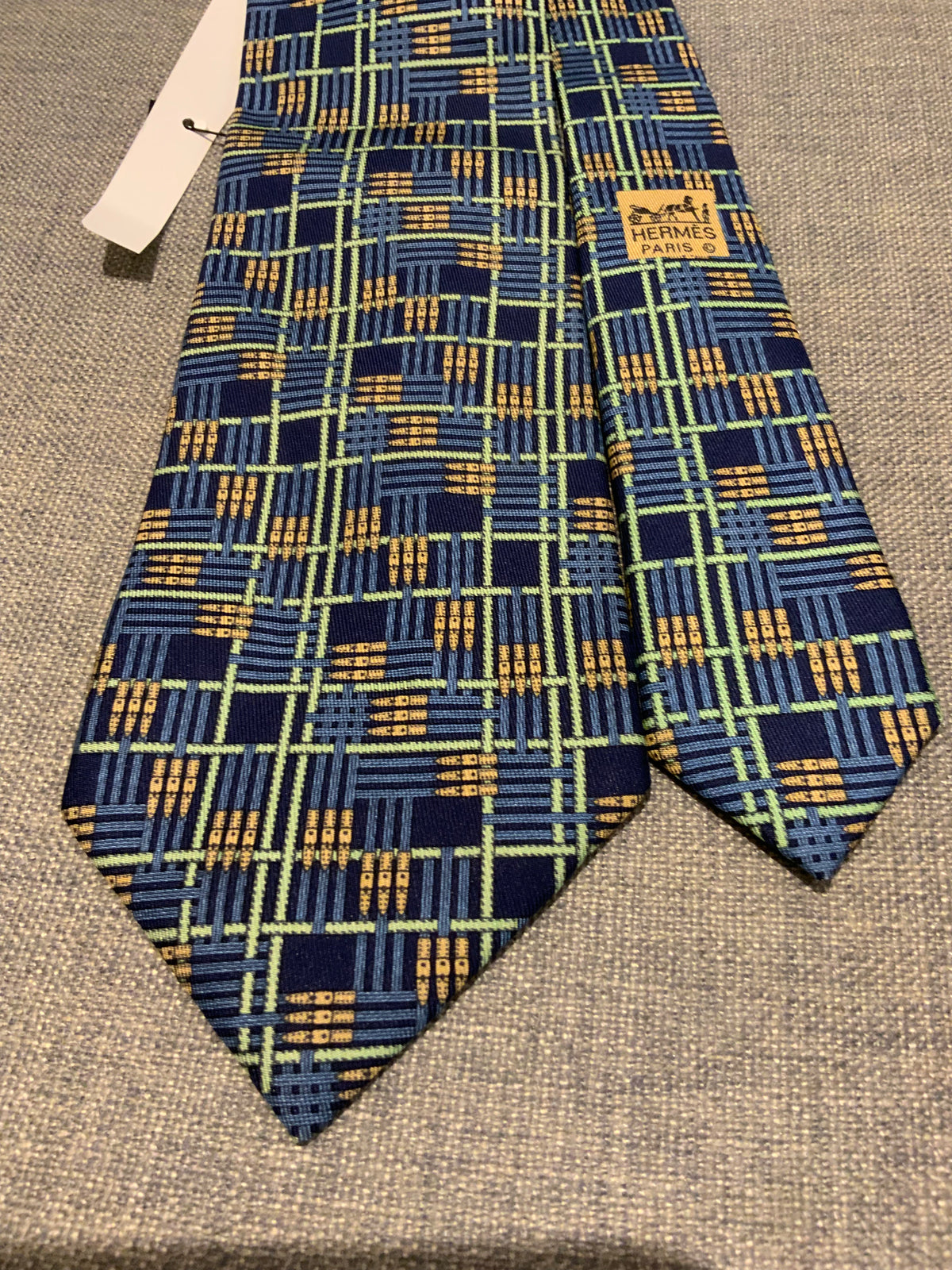 Hermès HERMES Paris Tie 32 IA Navy Blue Belt Links Suspenders Neck Tie men