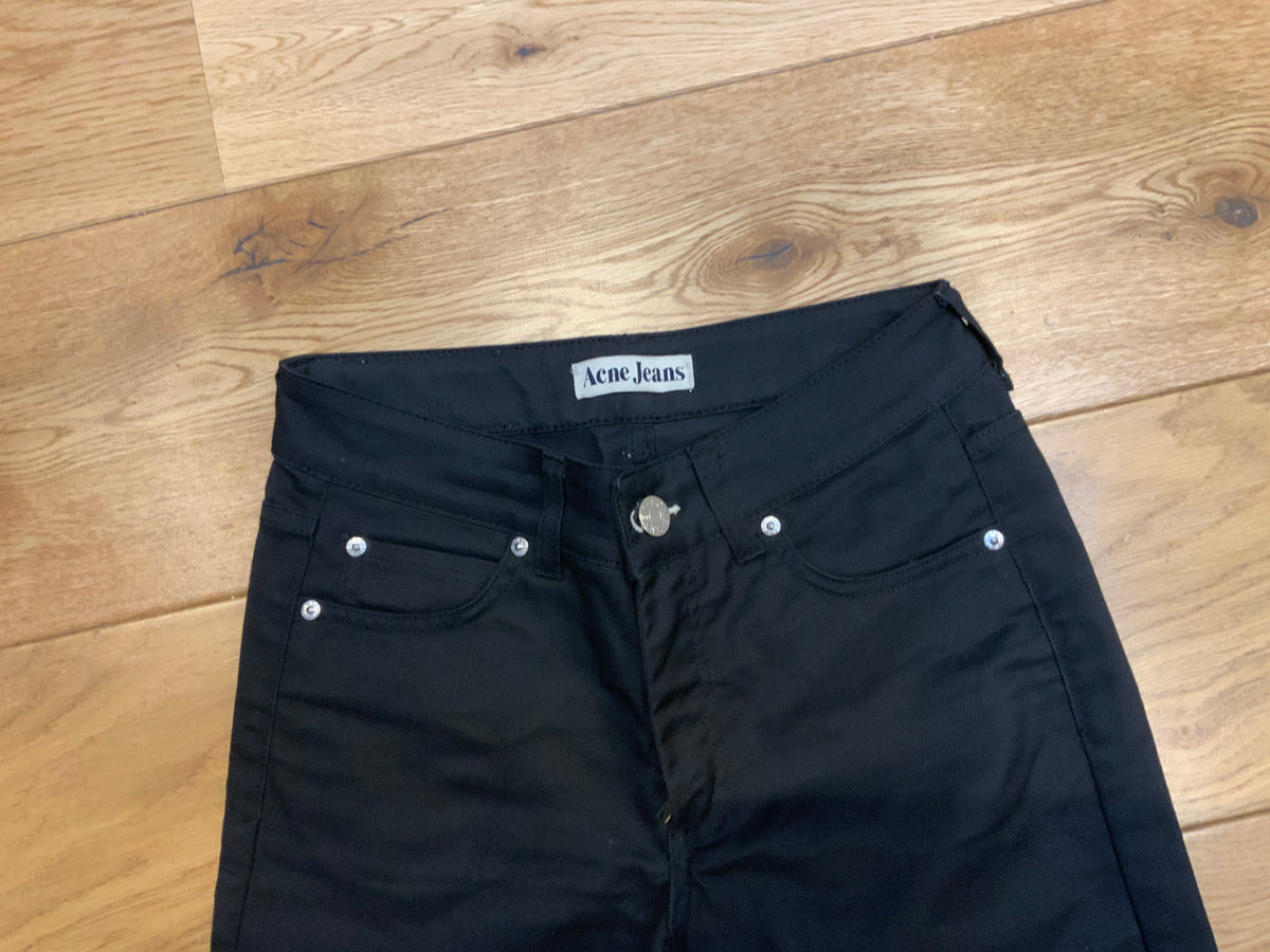 ACNE JEANS Black Hex Denim Skinny Jeans SIZE 26 / 32 ladies