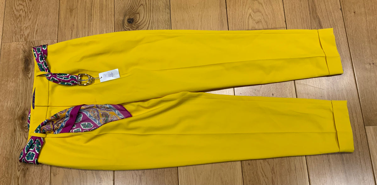 Ralph Lauren Collection Yellow Scarf Belt Pants Trousers Size US 4 UK 8 S small ladies