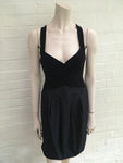 BCBG MAX AZRIA BLACK "ACJ6AU23" JERSEY TAFFETA HALTER DRESS SIZE 4 UK 8 Ladies