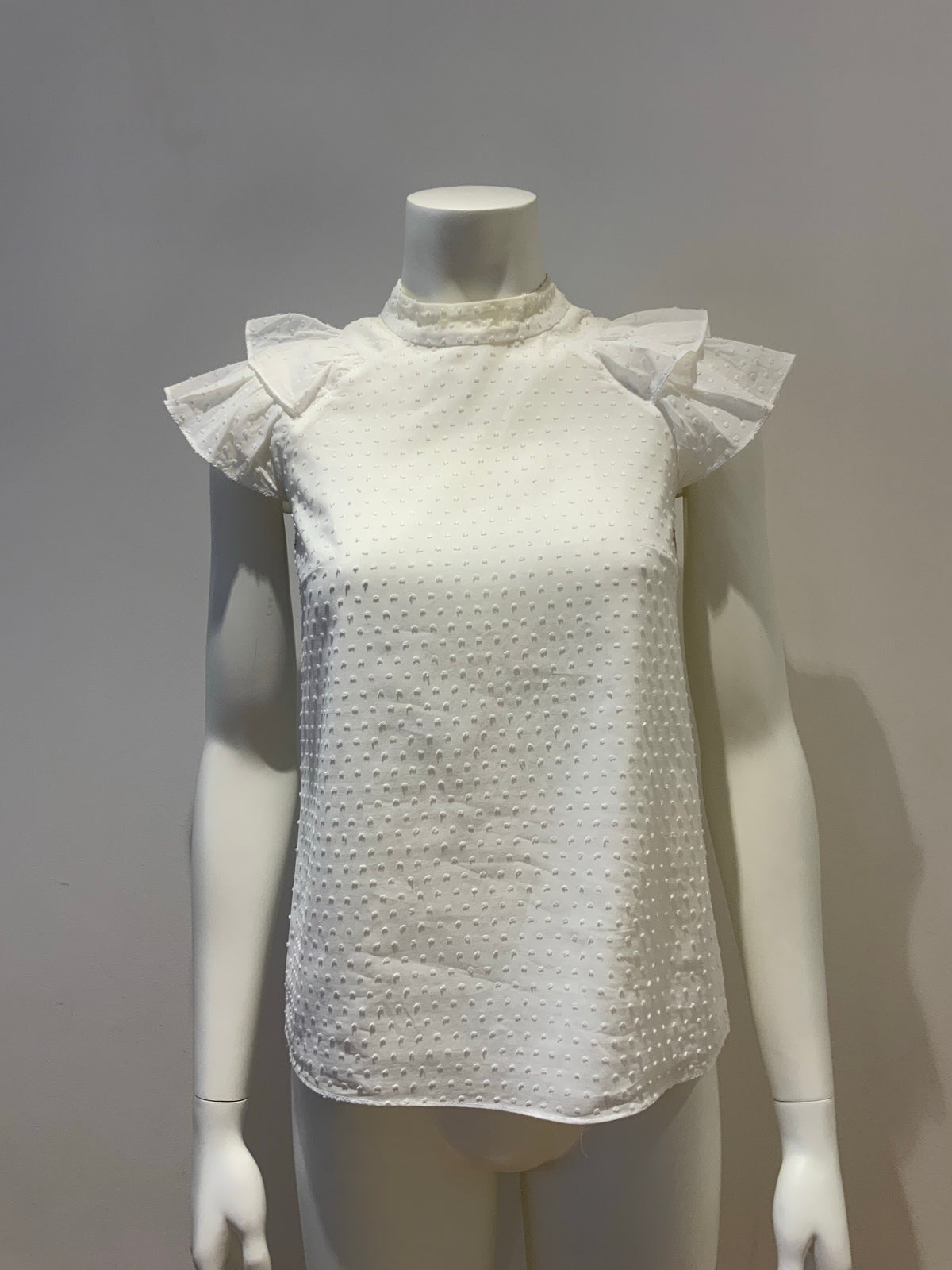 ERDEM Opal ruffled cotton top blouse in white Size UK 8 US 4 I 40 S SMALL ladies