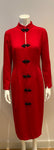 Zara SOLD OU RED TOGGLE MIDI LONG DRESS BLOGGERS FAVOURITE SIZE S SMALL ladies